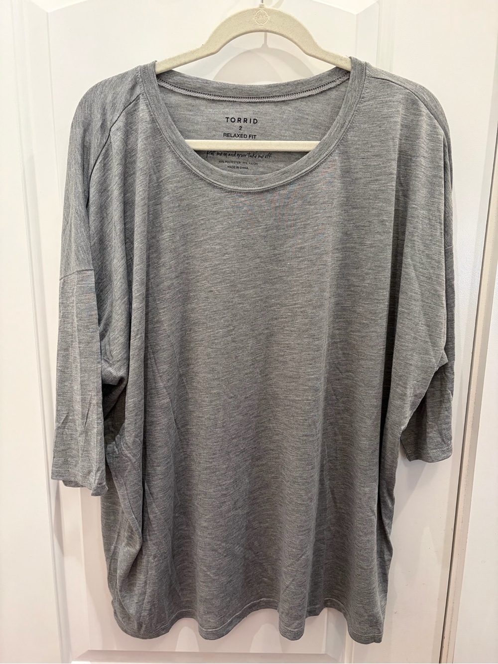 Torrid Relaxed Fit Gray Crewneck Tee